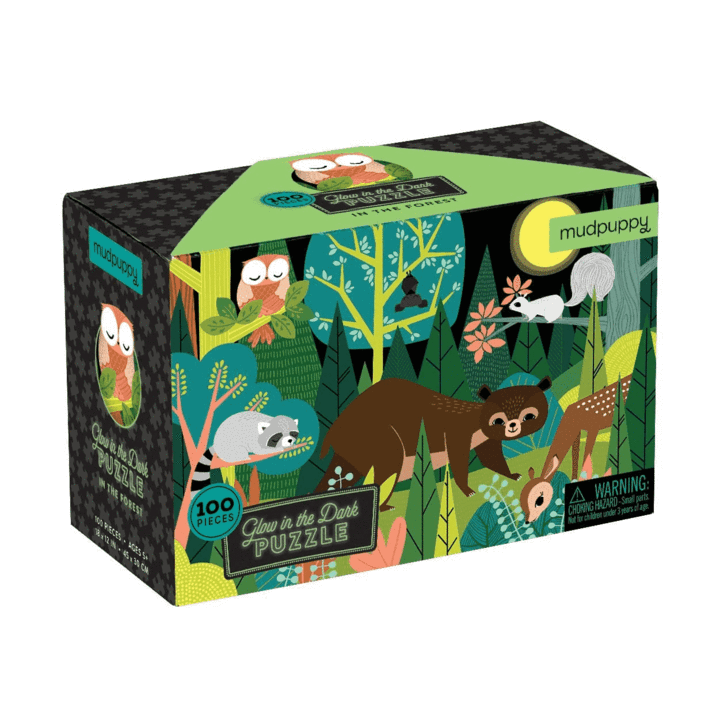 puzzle que brilla en la oscuridad, el bosque