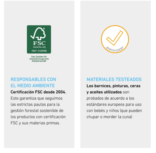 Cuna de madera Hanna (incl. colchón)