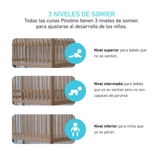 Cama de transición de madera Hanna (incl. colchón)