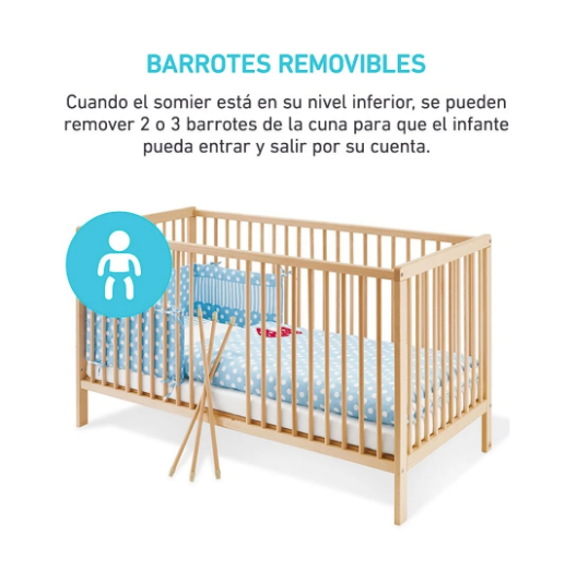 Cama de transición de madera Hanna (incl. colchón)