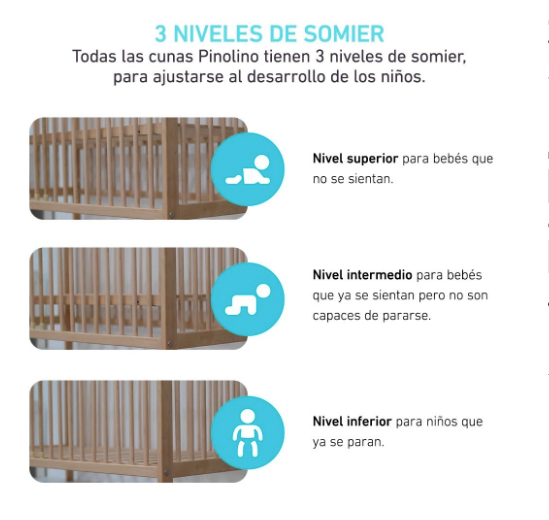 Cuna-Cama de transición de madera Viktoria (incl. colchón)