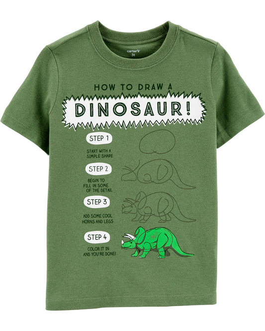 Polera "Cómo dibujar un dinosaurio?"