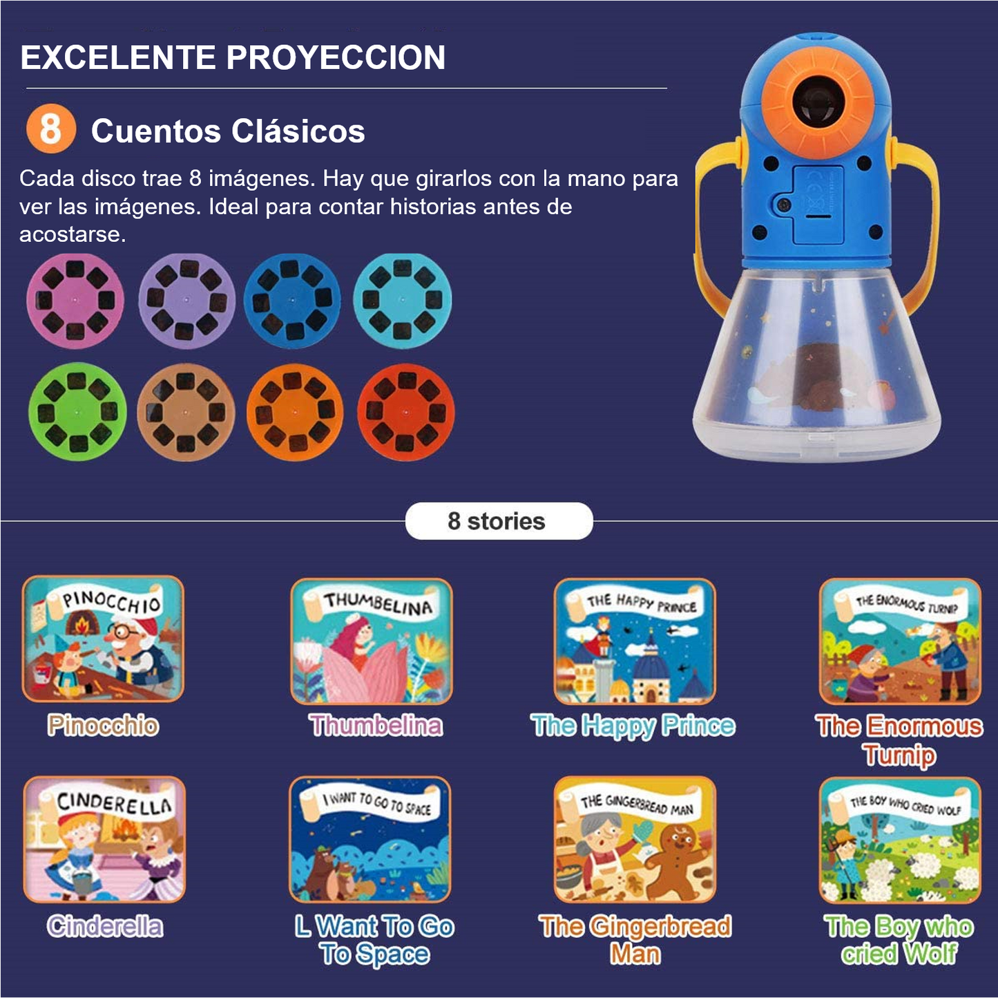 Proyector de cuentos y estrellas